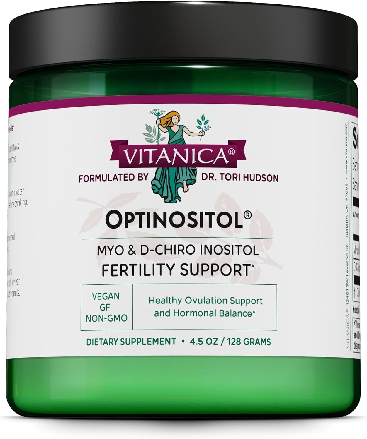 Vitanica Optinositol – Polvo de Myo-Inositol y D-Chiro Inositol 4100 mg, 30 Días