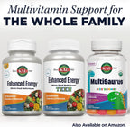 KAL Multivitamin Chewable Enhanced Energy con hierro - Sabor mango piña - 60 comprimidos