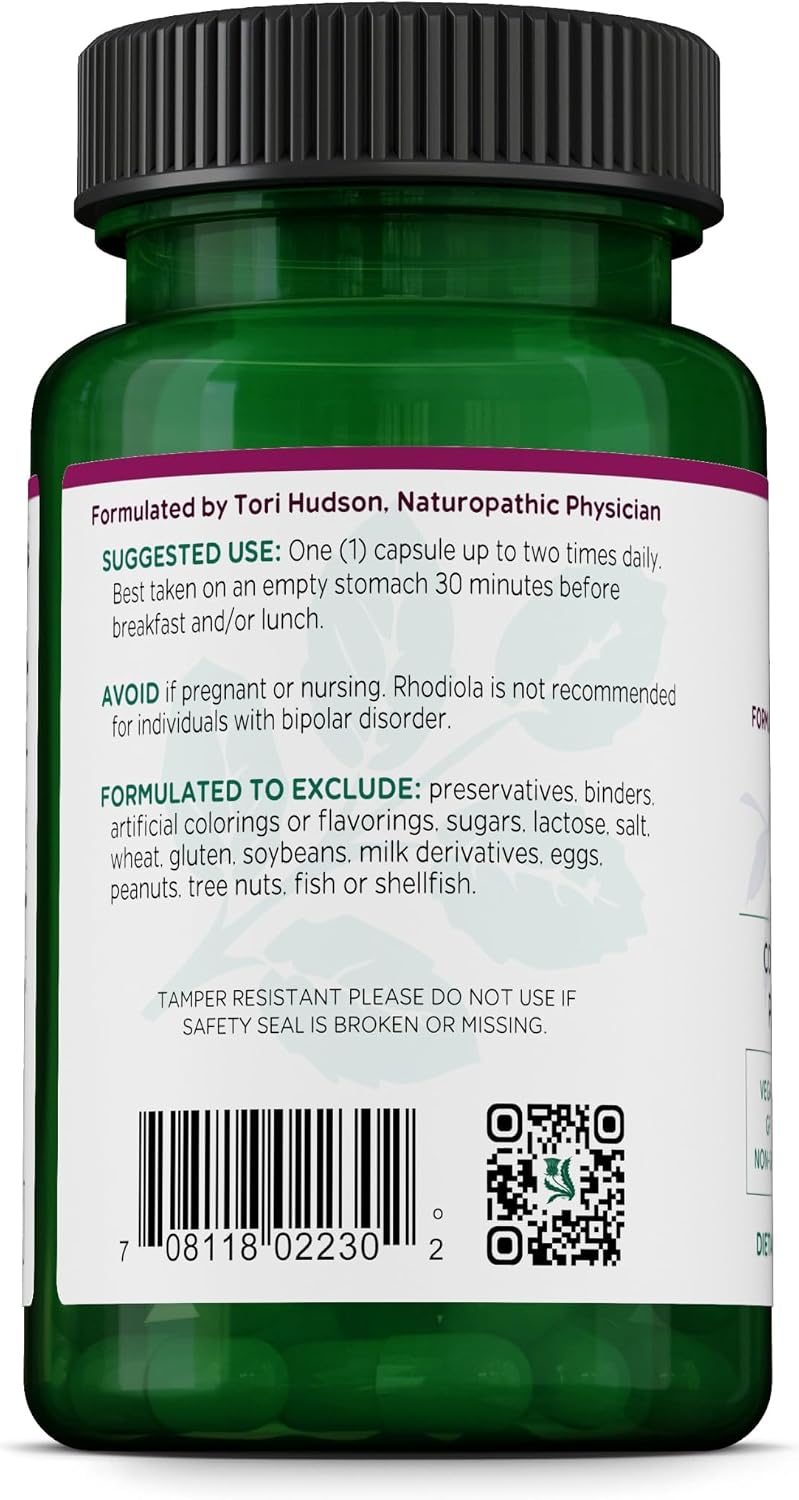 Vitanica Extracto de Raíz de Rhodiola Rosea 200mg - 60 Cápsulas Veganas