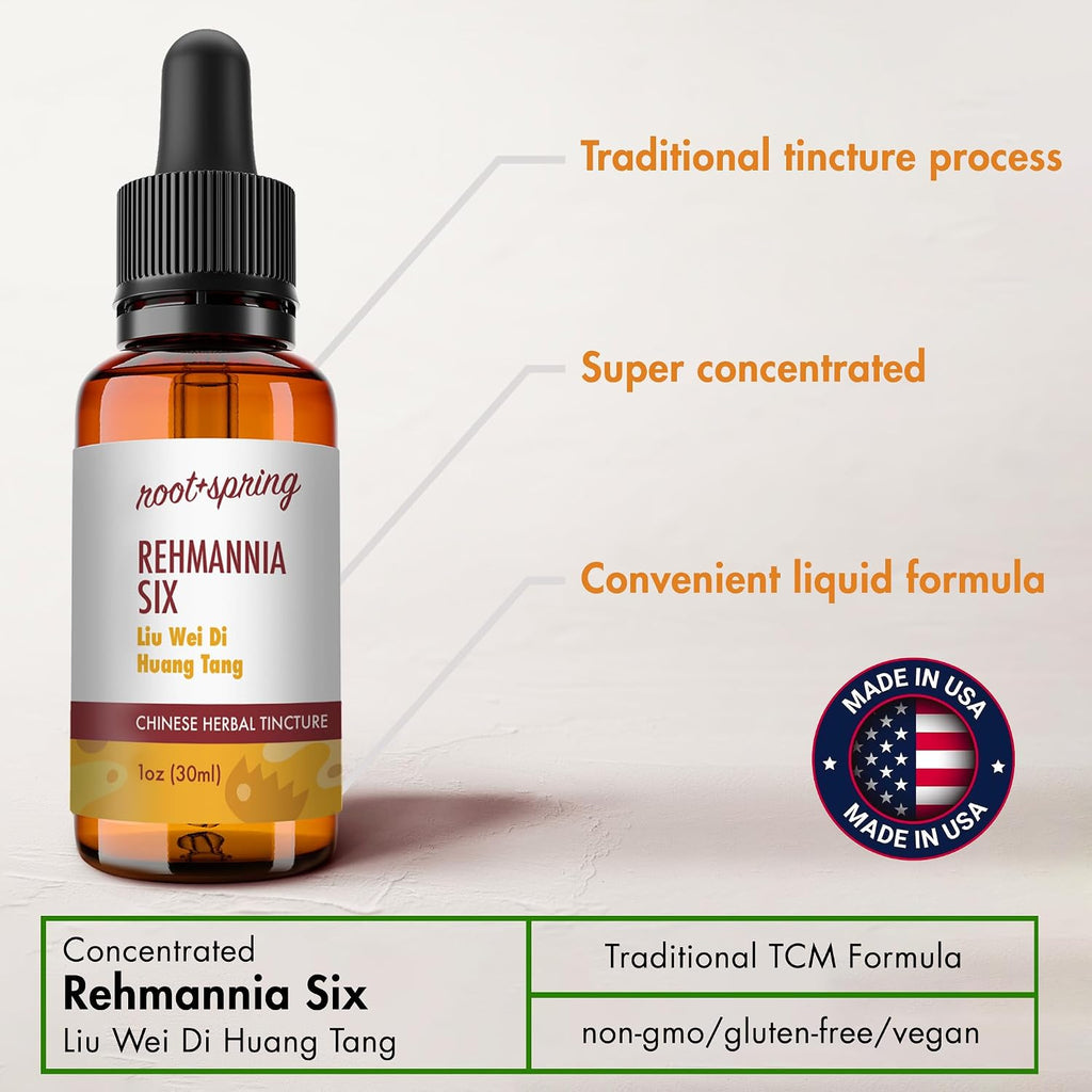 Rehmannia Six - Liu Wei Di Huang Tang - Tintura Herbal (Extracto Líquido) - Concentrado con Gotero - Complemento de Mezcla de Hierbas TCM (Pack de 2)
