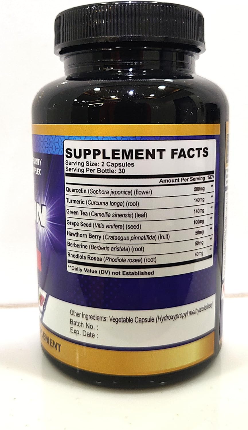 Organic Cadane Quercetin Suplemento Orgánico - 60 Cápsulas Superfood
