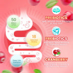 VivoNu Probióticos Femeninos en Gominolas - Equilibrio Vaginal y Digestivo - 60 Gominolas de Arándano Rojo