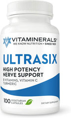 Vitaminerals 56 Ultrasix® Nervio | Energía | Apoyo Inmunológico | Vitaminas B | Cúrcuma | 100 Cápsulas Vegetales