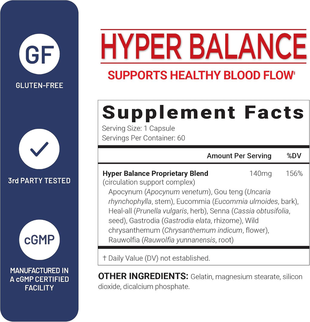 U.S. Doctors’ Clinical HyperBalance Apoyo Hepático con Corteza de Eucommia y Crisantemo Silvestre (60 Cápsulas)