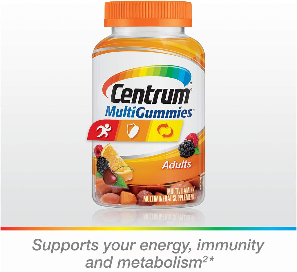 Centrum Multivitamin Gummy for Adults 50 Plus, Sabor Fruta, 120 Gomitas