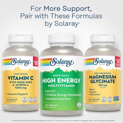 SOLARAY Multivitamínico Alta Energía Una Vez – Zinc: contribuye al funcionamiento normal del sistema inmunitario y – Image 6