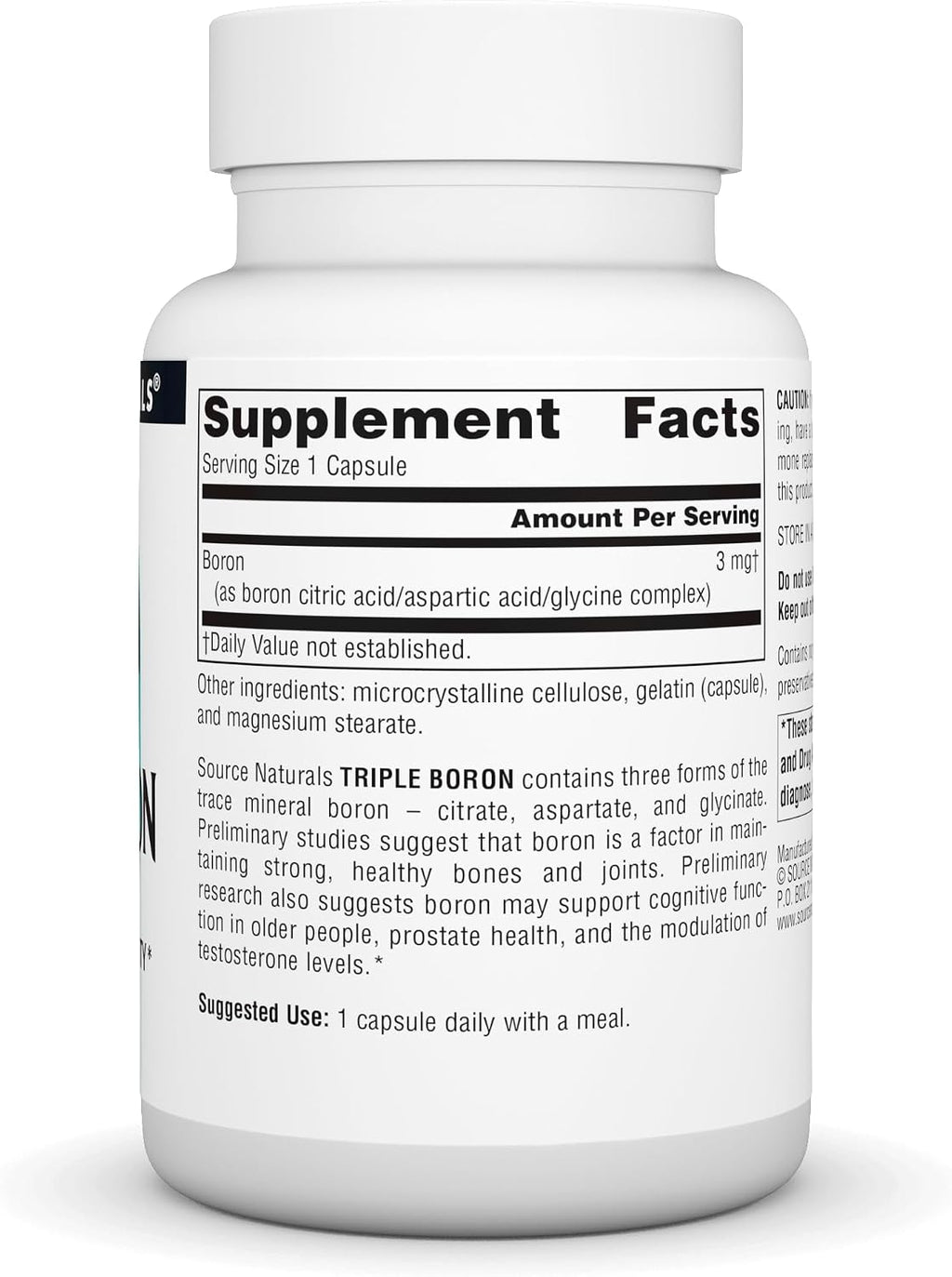 Source Naturals Triple Boro - 3 mg, 100 Cápsulas