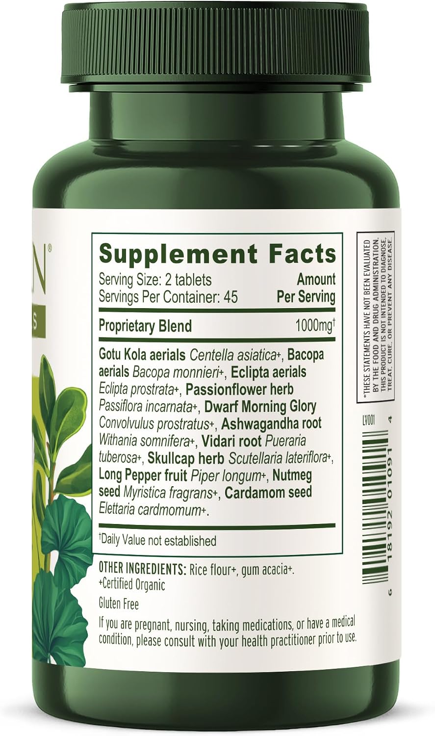 Banyan Botanicals Organic Mental Clarity - Ayurvedic Supplement for Mental Clarity - 90 Tablets