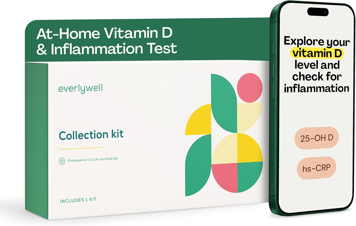 Everlywell Test de Vitamina D e Inflamación – Kit de Análisis Casero