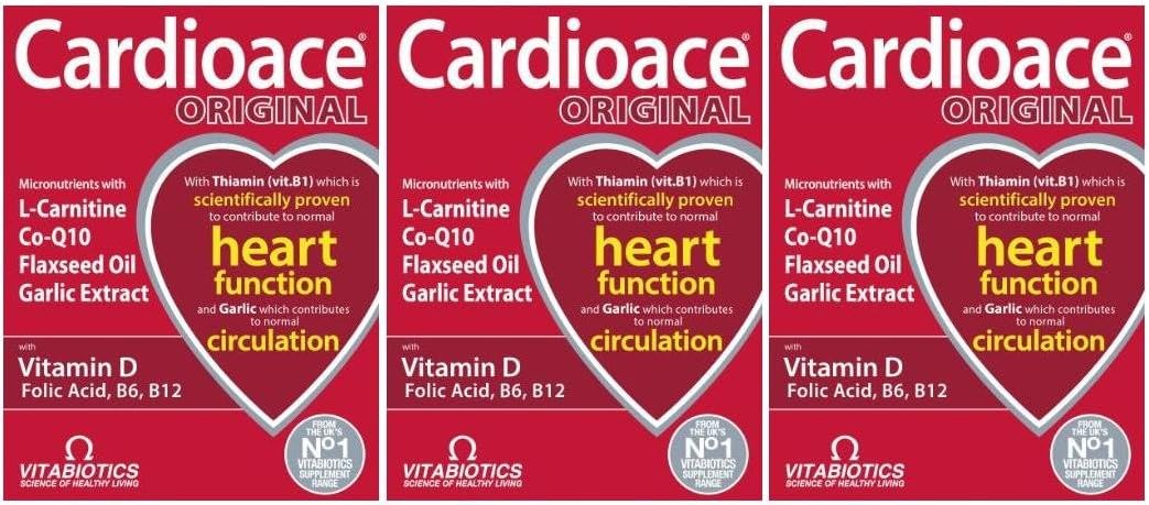Vitabiotics Cardioace - Complejo Multivitamínico para la Salud Cardiovascular (3 x 30 comprimidos)