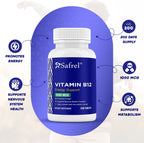 Safrel Vitamina B12 1000 mcg - 200 Comprimidos - Vegano, Sin Gluten, Sin Colorantes