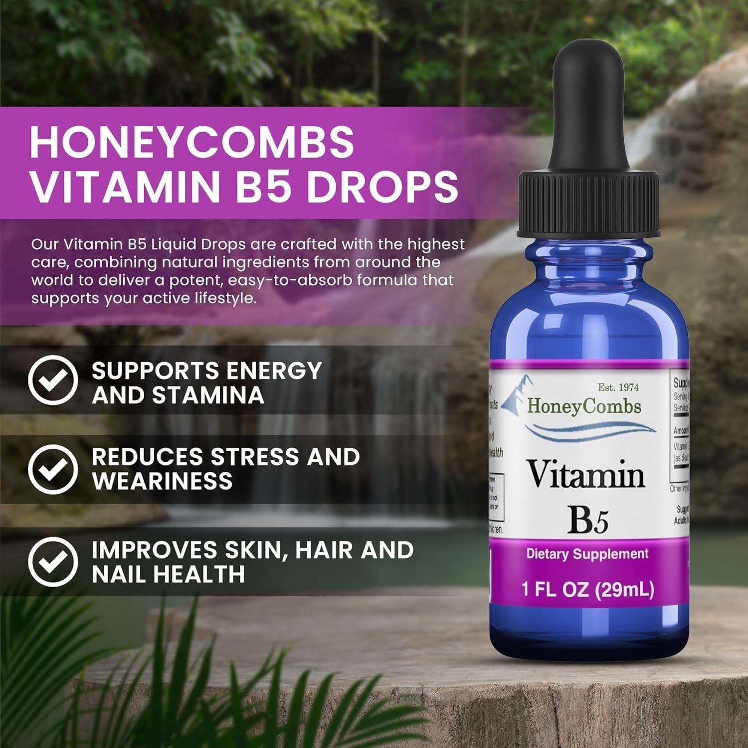 Liquid Vitamin B5 50 mg – Pantothenic Acid Dropper, Vegan, 30 ml