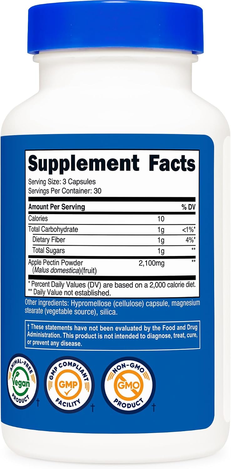 Nutricost Pectina de Manzana Cápsulas 2100mg por dosis, 90 Cápsulas