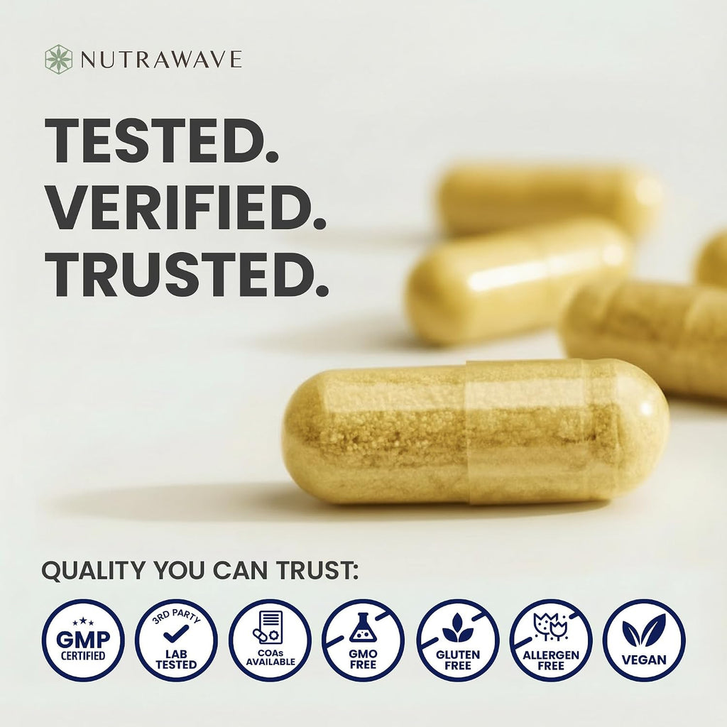 Nutra Wave Super B Complex, Complejo B de Alta Potencia con Colina y Mio-Inositol, 60 Cápsulas