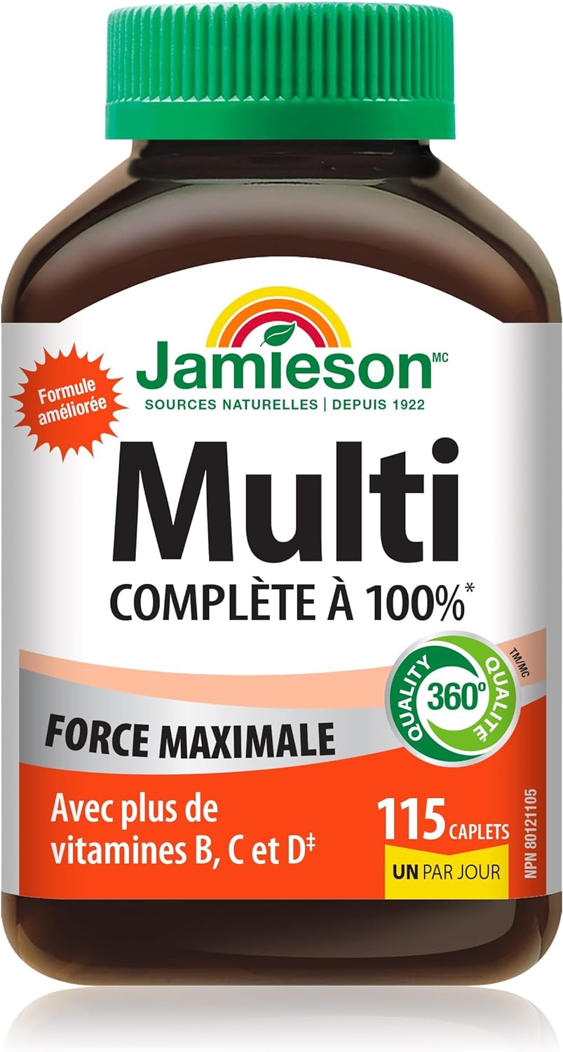 Jamieson 100% Complete Multivitamínico Max Strength, 115 comprimidos