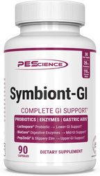 PEScience Symbiont-GI Cápsulas para la Salud Digestiva con Probiótico y Enzimas, 90 Cápsulas