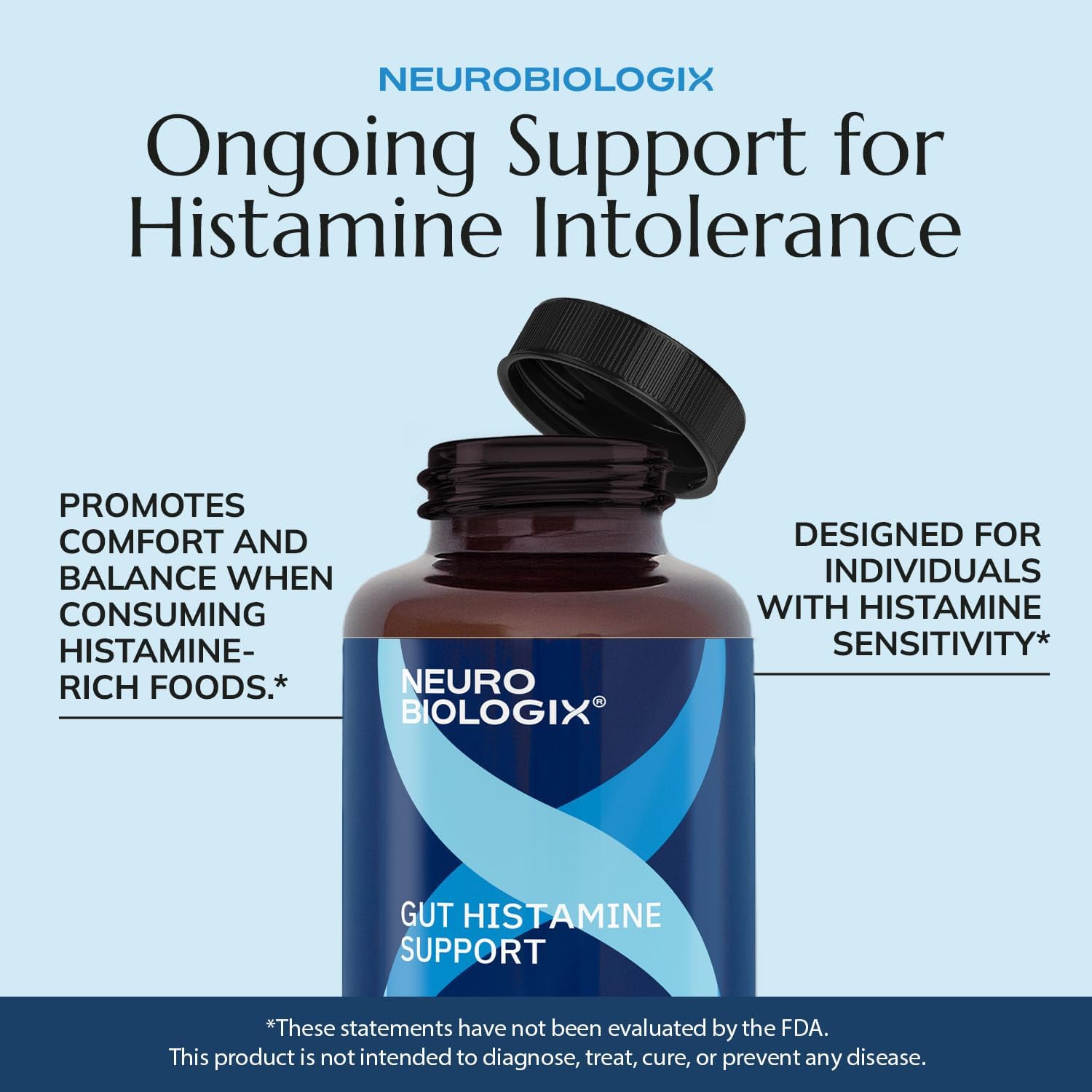 Neurobiologix Gut Histamine Support – Apoyo Digestivo e Inmune con Vitamina C, NAC y Bromelina, Favorece la Respuesta a la Histamina de los Alimentos, 60 Cápsulas Vegetarianas