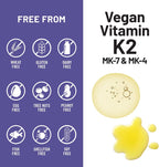 NatureWise Vitamina K2 600mcg con MK-7 100mcg y MK-4 500mcg - Complejo K para Huesos y Corazón - Vegano, Sin Gluten - 90 Cápsulas Blandas