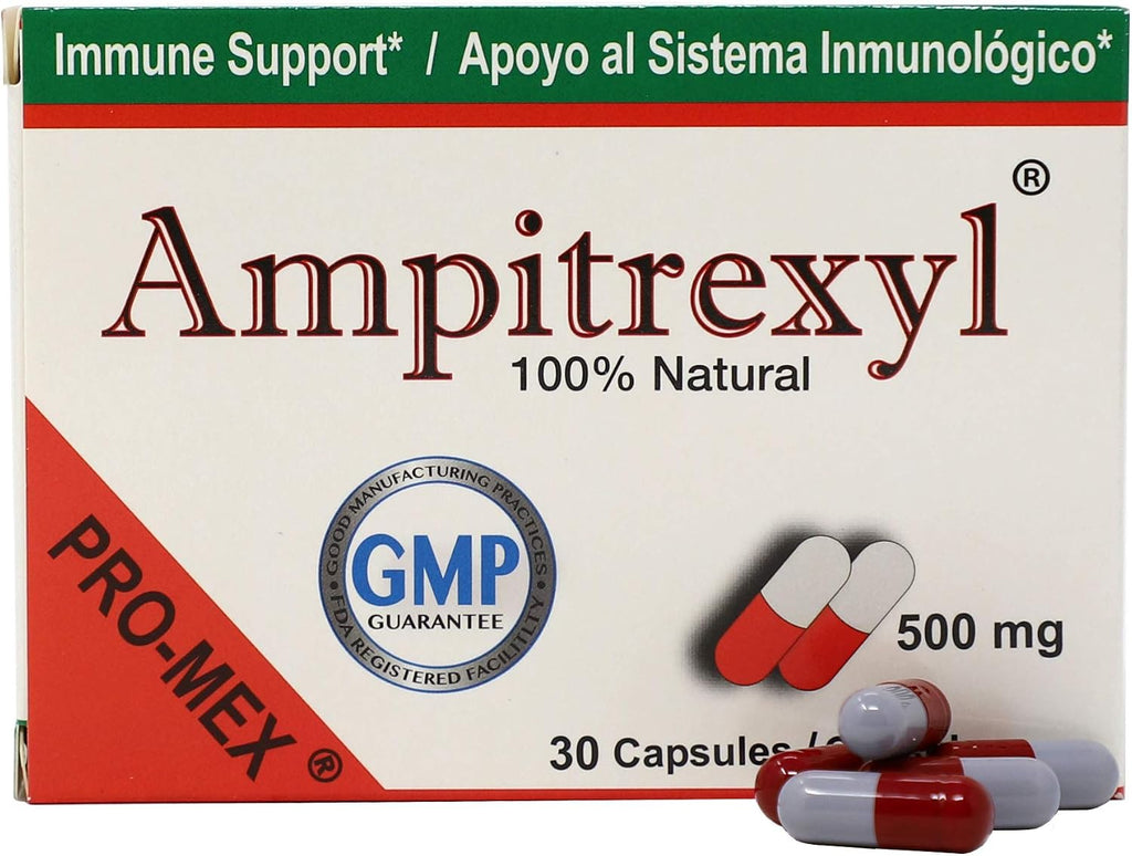 Ampitrexyl Fórmula 100% Natural - Vitamina C y Zinc - 30 Cápsulas - 500 mg
