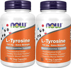 Now Foods L-Tirosina 750 mg, 90 Cápsulas (Pack de 2)