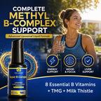 Cellqueue Complejo B Metilado Liposomal - Fórmula Activa de Vitaminas B con Metil B12, Folato, TMG y Cardo Mariano, Apoya la Energía, el Estado de Ánimo, la Cognición, el Sistema Nervioso y la Función Hepática, 50 ml