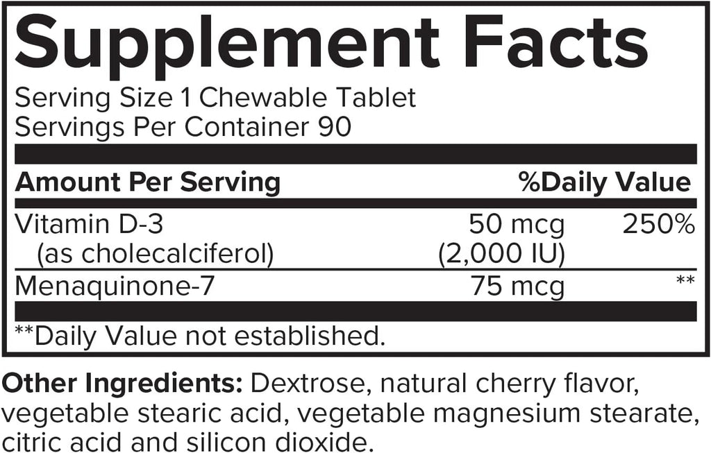 Portions Master Vitamina D3 5000 UI + K2 MK-7, 60 Cápsulas - Salud Ósea y Cardiovascular