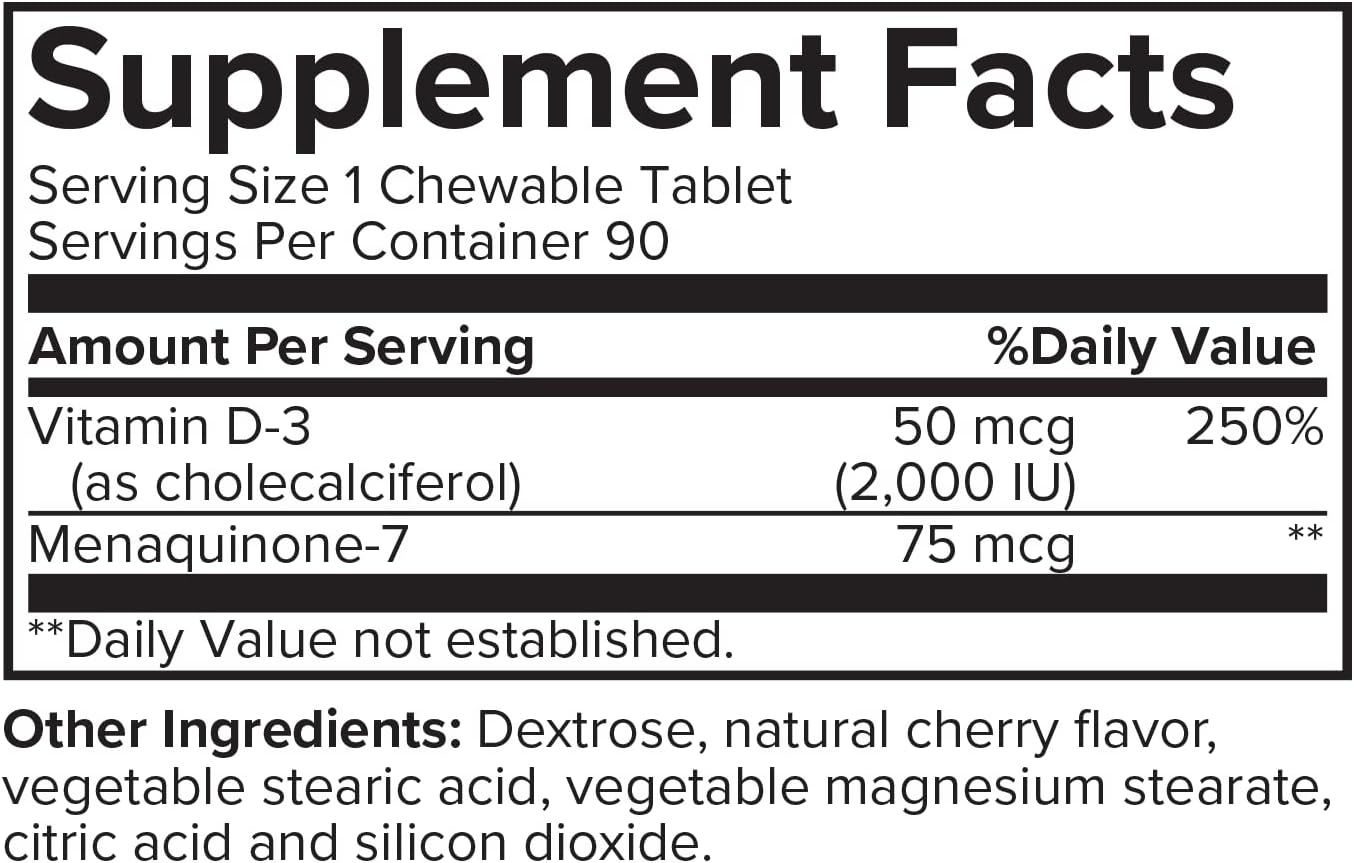 Portions Master Vitamina D3 5000 UI + K2 MK-7, 60 Cápsulas - Salud Ósea y Cardiovascular