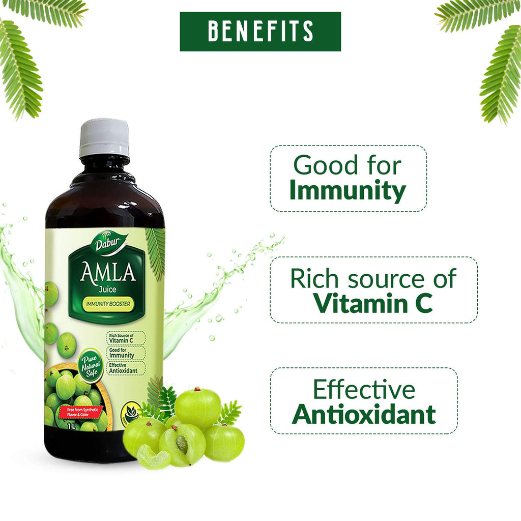 Dabur Amla Juice - 1 Litro - Rico en Vitamina C - 100% Jugo Ayurvédico