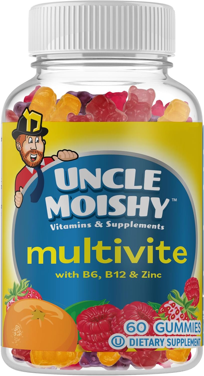 Uncle Moishy Gomitas Multivitamínicas Kosher para Niños con Colina, 60 Gomitas