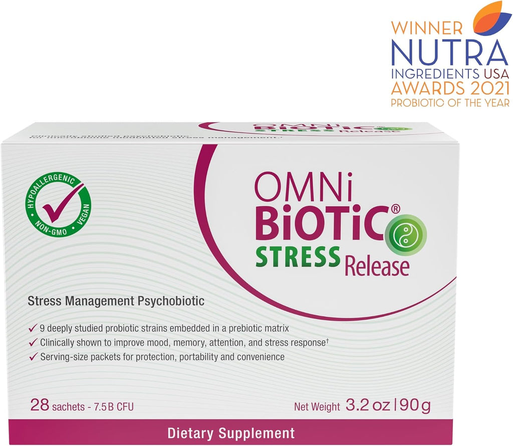 OMNi BiOTiC Stress Release - Probiótico para el Manejo del Estrés y el Eje Intestino-Cerebro - 28 Sobres