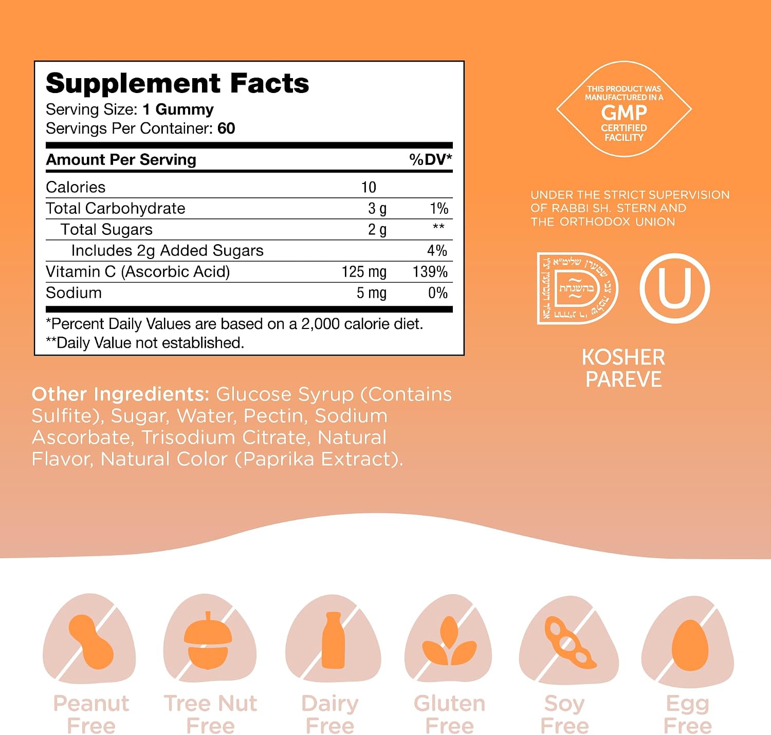 Zahler Chapter One - Gominolas de Vitamina C 125 mg, 60 gominolas sabor naranja