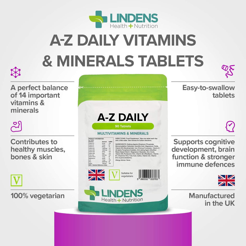 Multivitamínico A-Z Comprimidos diarios 90 Comprimidos de Lindens