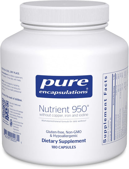 Pure Encapsulations Nutrient 950 Sin Cobre, – Metafolin L-5-MTHF : Folato en su forma activa y biodisponible, que – Image 1