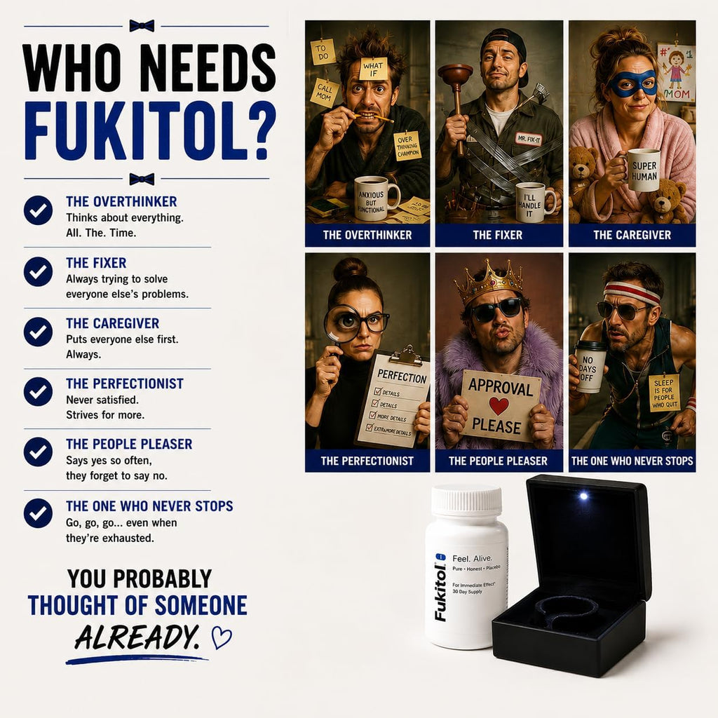 Fukitol Placebo Pills – Gag Gift de Alivio del Estrés (30 cápsulas) – Edición Deluxe