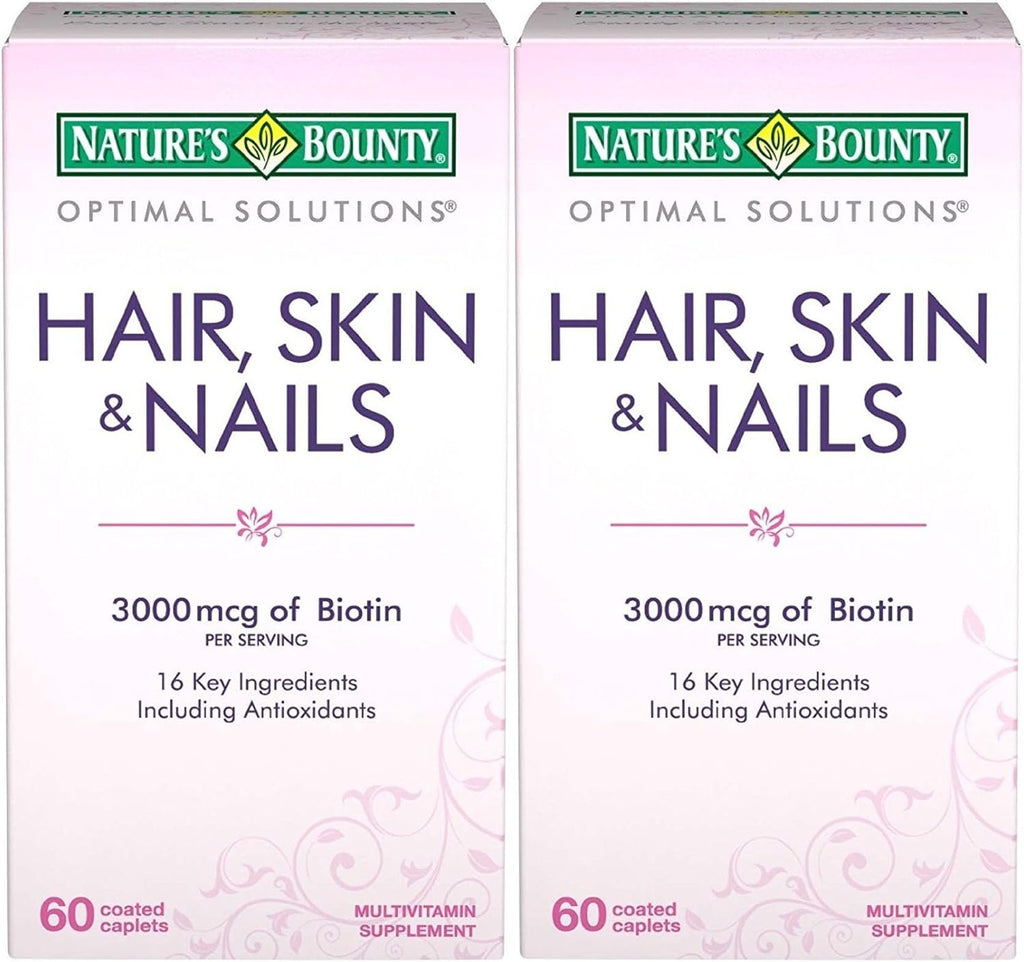 Nature's Bounty Optimal Solutions Hair, Skin & Nails Fórmula, 120 Comprimidos Recubiertos (2 x 60)