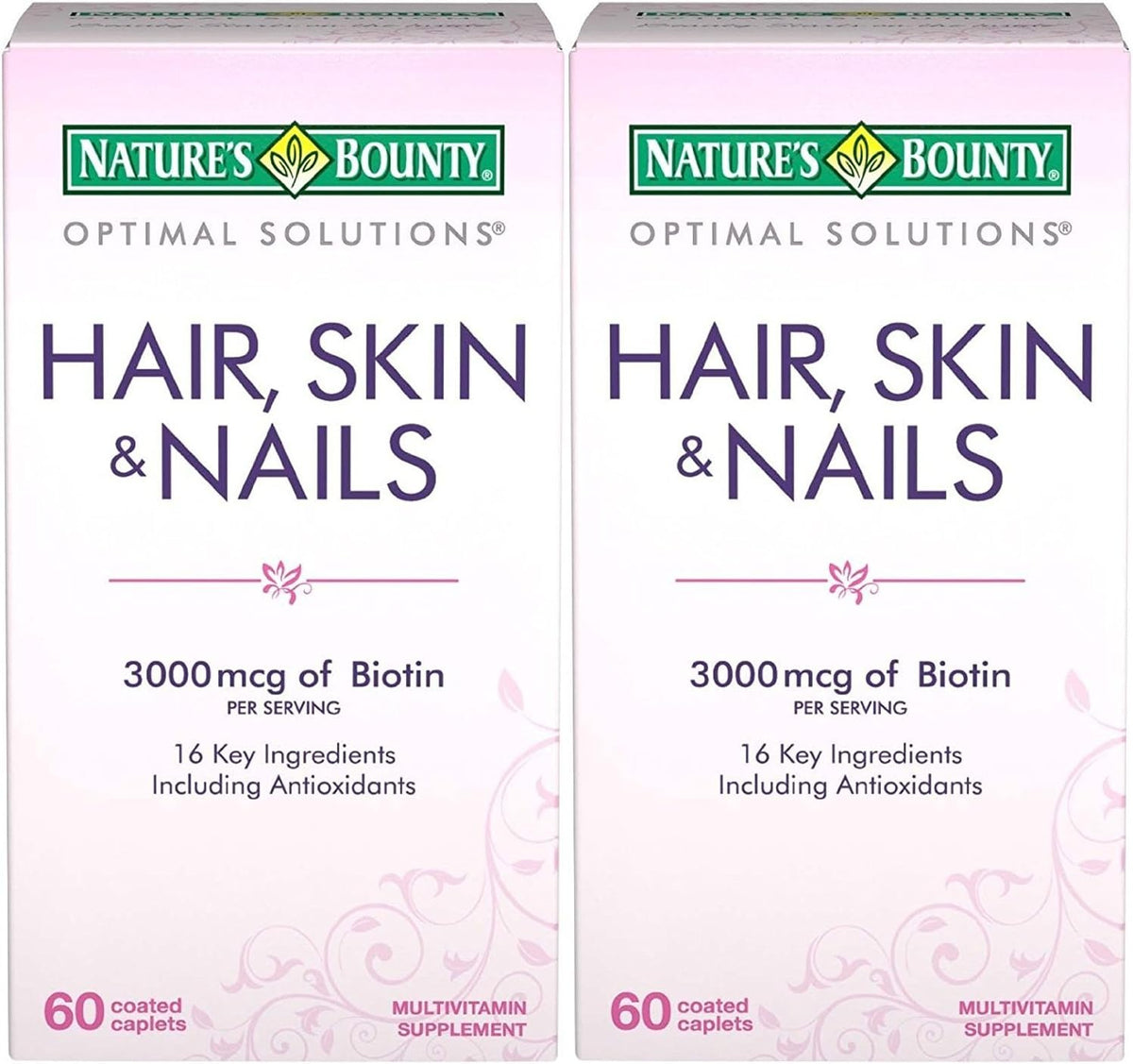 Nature's Bounty Optimal Solutions Hair, Skin – Biotina : contribuye al mantenimiento del cabello y la piel en – Image 1