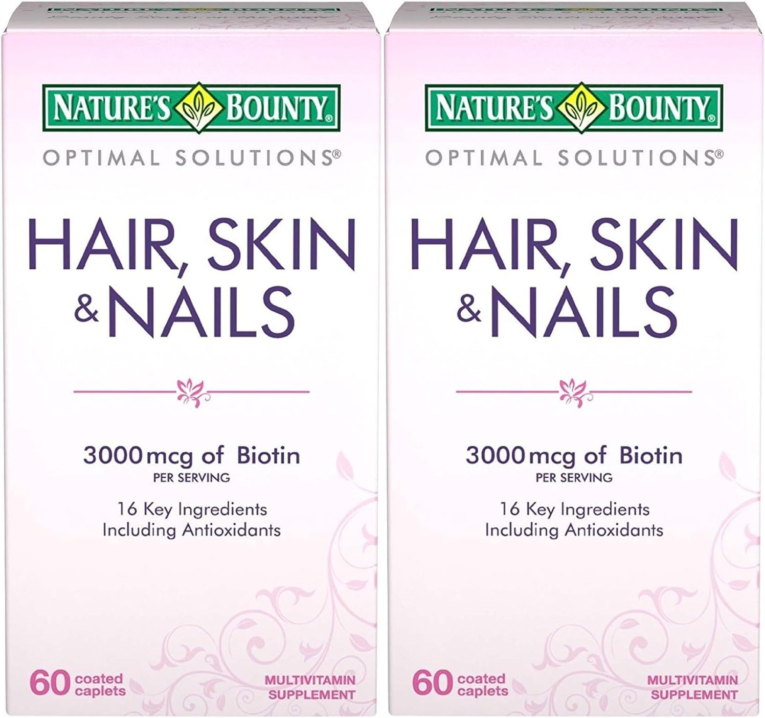 Nature's Bounty Optimal Solutions Hair, Skin & Nails Fórmula, 120 Comprimidos Recubiertos (2 x 60)