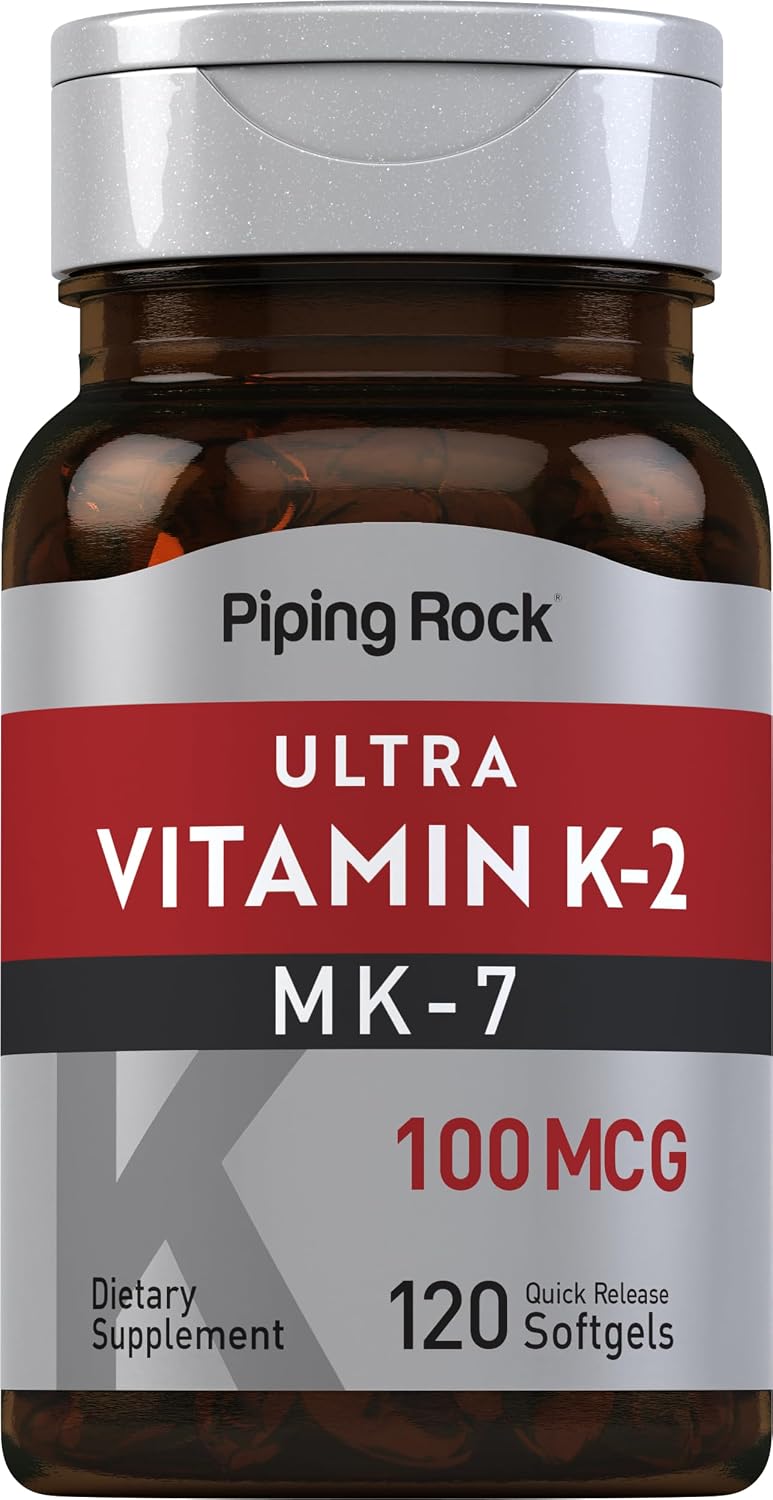 Piping Rock Ultra K2 con MK-7 100 mcg, 120 Cápsulas Blandas