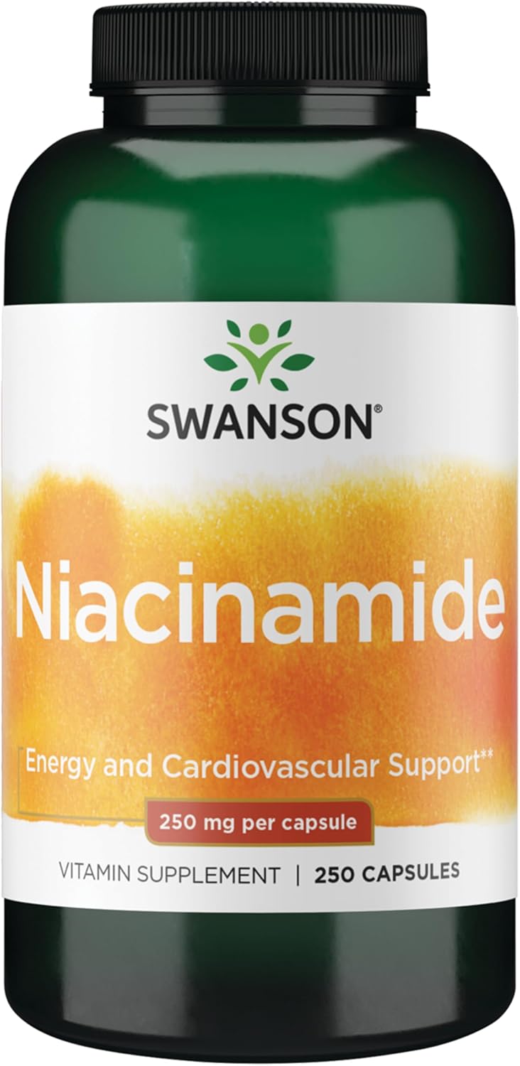 Swanson Niacinamida Vitamina B3 - 250 mg, 250 Cápsulas (Pack de 4)