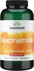 Swanson Niacinamida Vitamina B3 - 250 mg, 250 Cápsulas (Pack de 4)