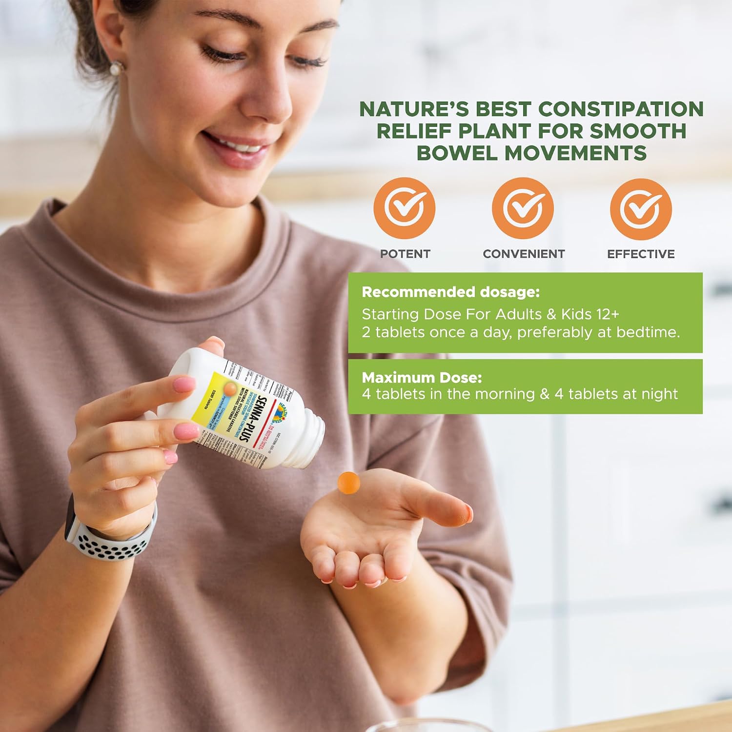 Health Star Senna Plus Laxante y Ablandador de Heces, 1000 Comprimidos