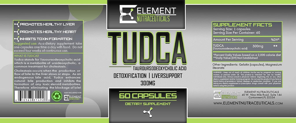 Element Nutraceuticals TUDCA (300 mg x 60 Cápsulas)
