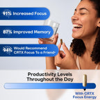 CRTX Nutrition Focus - Suplemento Nootrópico con AlphaGPC, Lion's Mane, Rhodiola - 90 Cápsulas