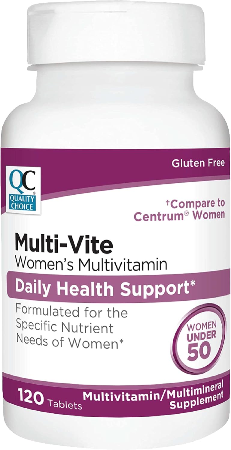 Quality Choice Multi-Vite Mujeres – Multivitamínico para Mujeres Menores de 50 Años (3 Paquetes de 120 Comprimidos)