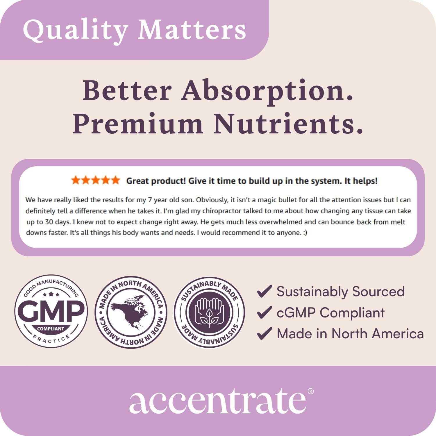 Accentrate Suplemento Cerebral Infantil | Omega-3 + Vitaminas B Metiladas