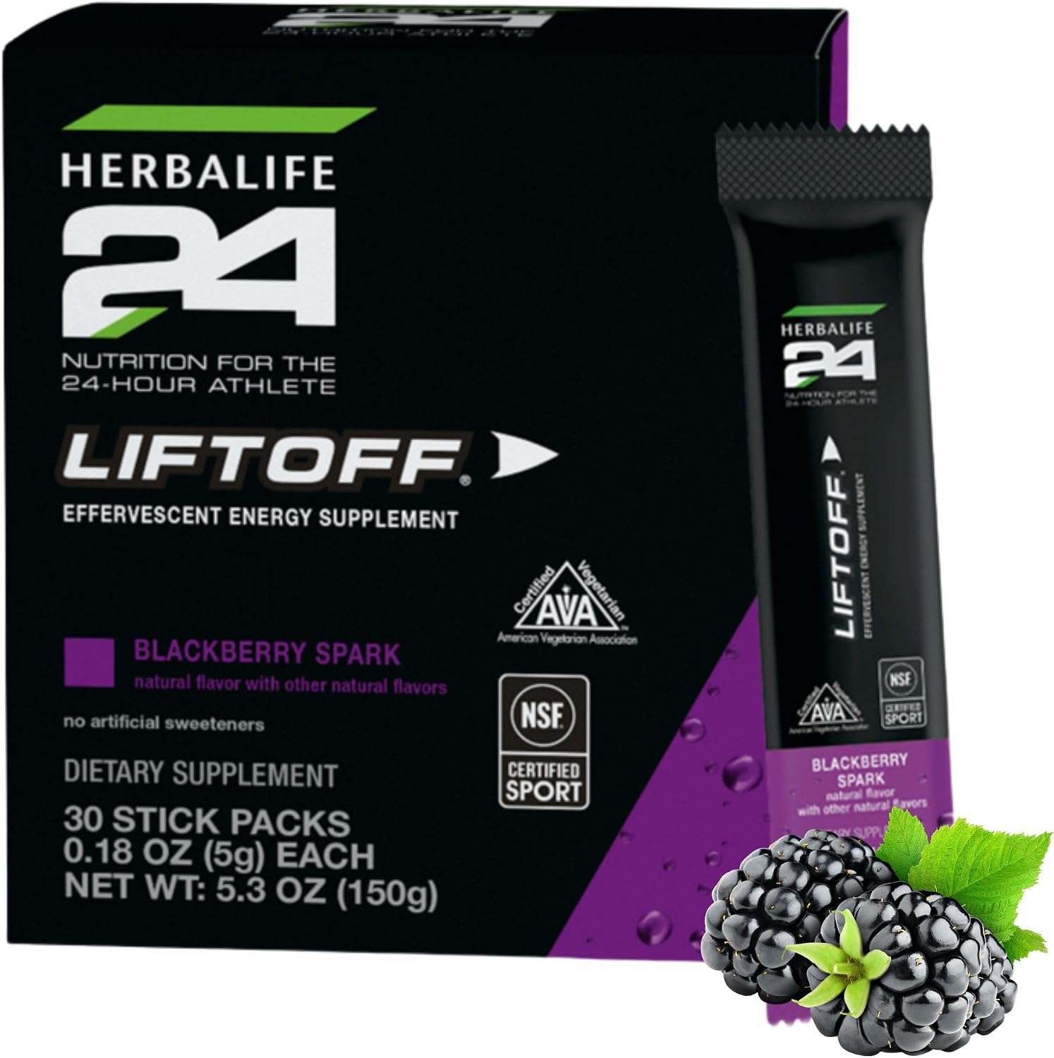 HERBALIFE24 Liftoff BlackBerry Spark - 30 Stick Packs