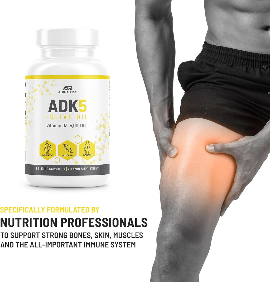 ADK 5 Suplemento con Vitaminas A, D3 y K2 (MK7+MK4) - 90 Cápsulas Líquidas Vegetarianas