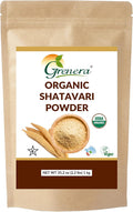 Grenera Organic Shatavari Powder - Raíz de Shatavari Orgánica USDA - Un Solo Ingrediente, Sin OGM, Sin Gluten - Asparagus racemosus - Fácil de Mezclar - Bolsa Resellable de 1 kg