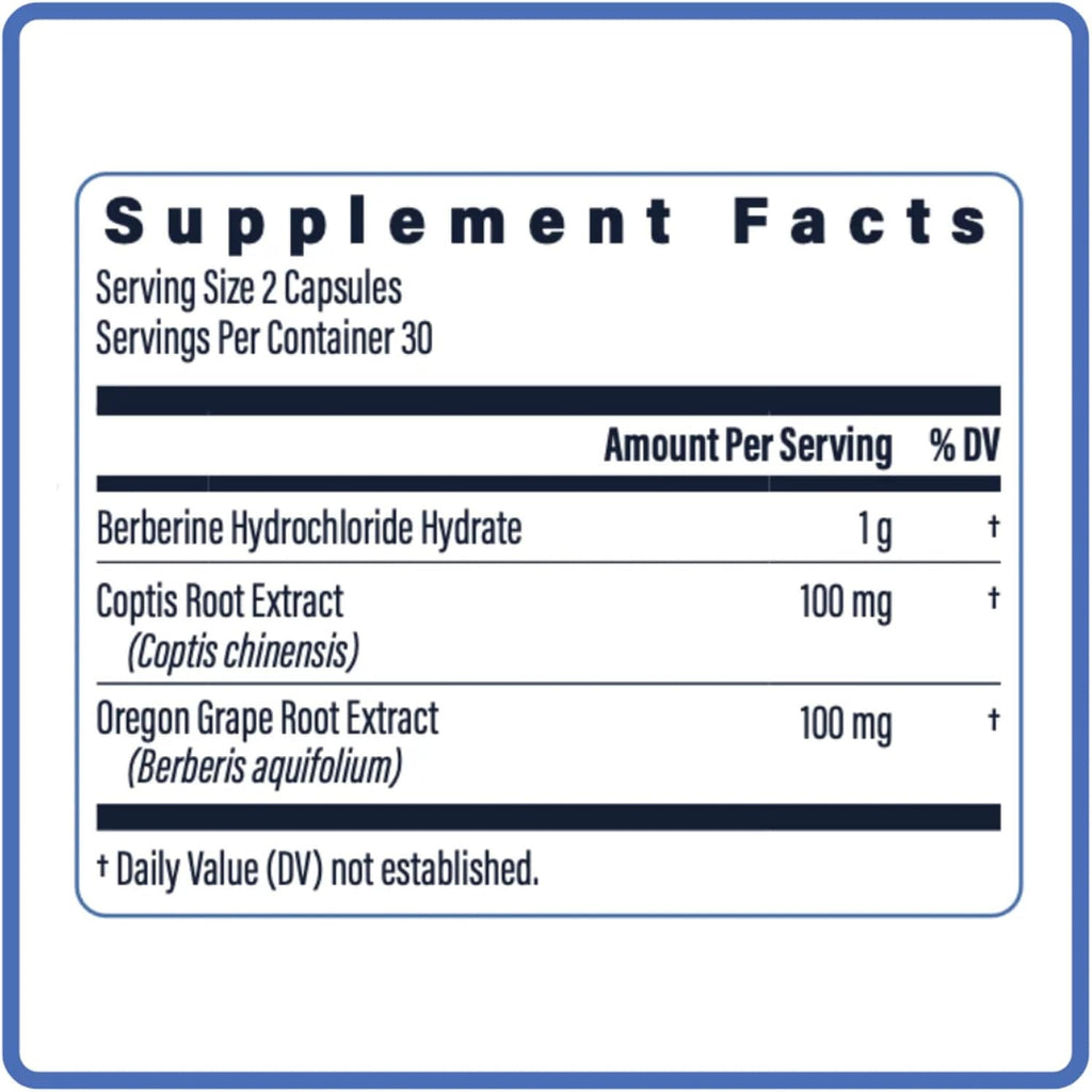 TriBerine Berberina 1000 mg Triple Fuente Espectro Completo | 60 Cápsulas Vegetales