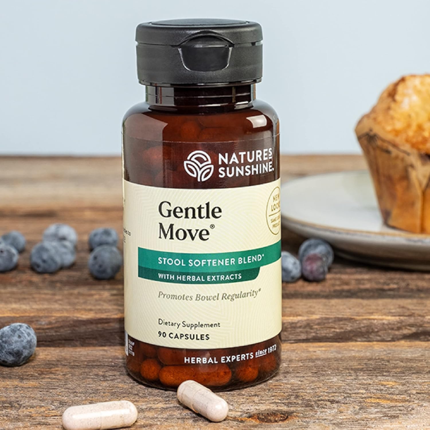 Nature's Sunshine Gentle Move - Apoyo Digestivo Suave, 90 Cápsulas